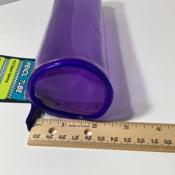 3 Purple Makeup Bag Pencil Zipper Organizer Tube - Picture 6 of 8